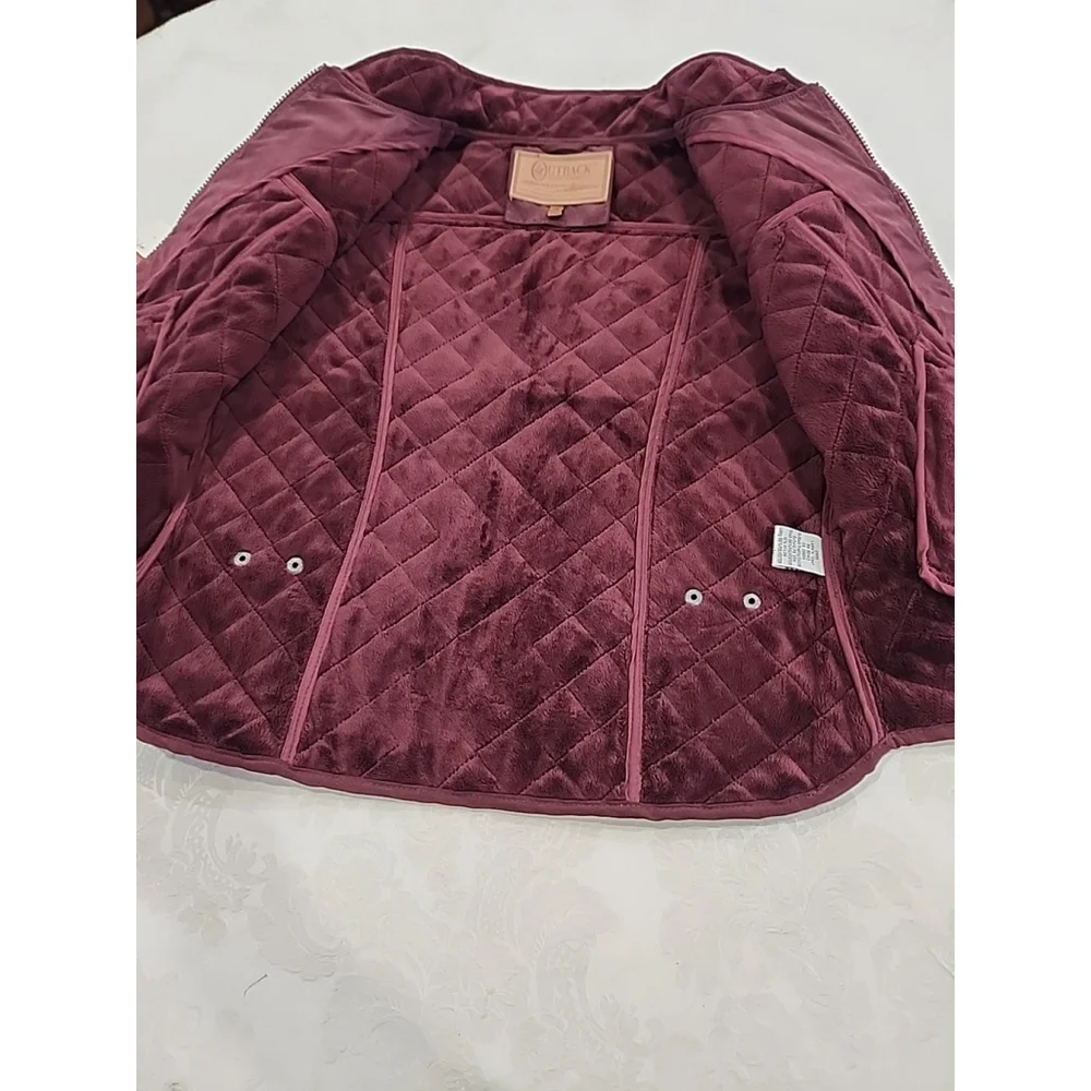 Outback Trading CO. Women’s Microsuede Quilted Equestrian Vest,szM,maroon,NWT - Picture 6 of 13